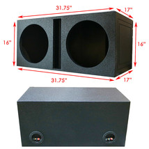 Dual 12&quot; Vented Armor Coated Subwoofer Box with Painted Kerf Port 1&quot; MDF wood - £138.70 GBP
