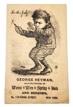 1870&#39;s George Heyman Woven Wire Spring Beds &amp; Bedding Victorian Trade Card - £15.63 GBP