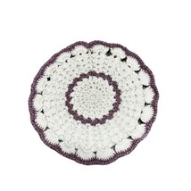 Handmade Knitted Circle Doily 6&quot; Round Trivet Pot Holder Cottagecore Gra... - £7.58 GBP