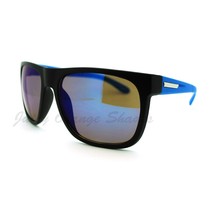 Sporty Fashion Sunglasses Square Matte Frame Multicolor Reflective Lens - £8.62 GBP