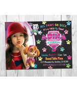 Girl Paw Patrol Photo Birthday Party Invitation / Skye Paw Patrol Invite - £7.04 GBP