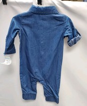 Baby Boy 0-3 Months Denim Coveralls  With Cuffable Sleeves Cat & Jack image 2