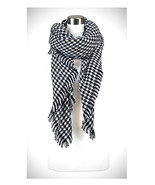 CLASSIC Designer Black White Houndstooth Blanket Shawl Scarf 100% Acrylic Wrap - $19.99