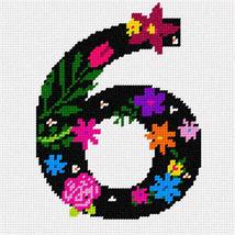 Pepita Needlepoint kit: Number Six Primary Floral, 7&quot; x 7&quot; - £39.18 GBP+