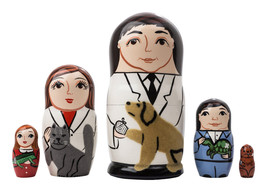 Veterinarian Nesting Doll - 5&quot; w/ 5 Pieces - £56.29 GBP