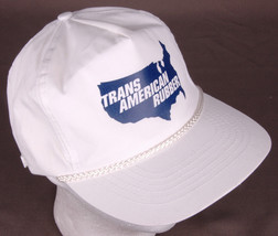 Trans American Rubber Trucker Hat-Rope Bill-White-Zip Back-Tericloth Hea... - $31.78