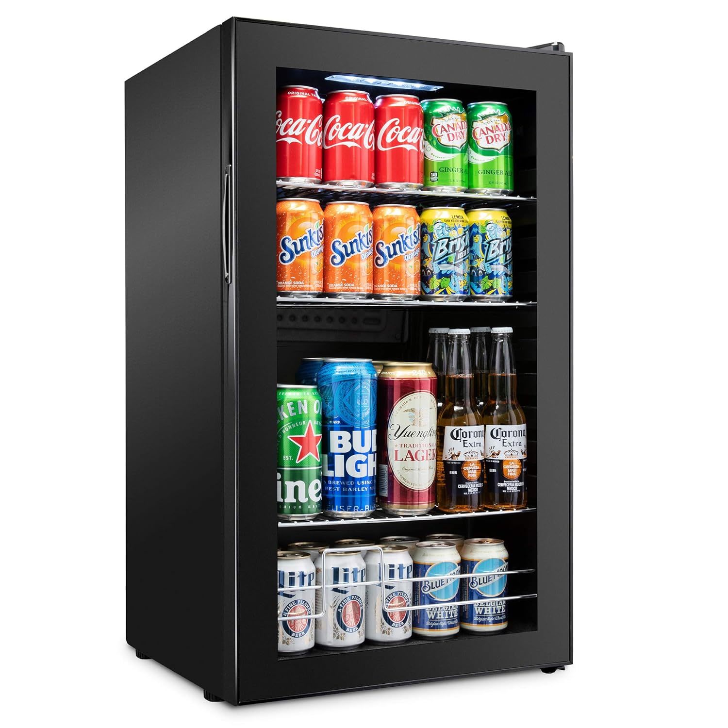 Ivation 126 Can Beverage Refrigerator | Freestanding Ultra Cool Mini Drink Fridg