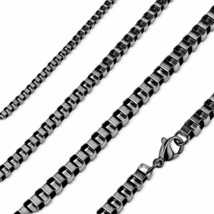 Black Box Chain Necklace Stainless Steel 2mm 18-20-Inch Mens Womens - £11.01 GBP