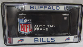 NFL Buffalo Bills Chrome License Plate Frame Thin Blue Letters - £15.65 GBP