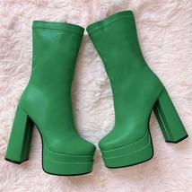 High Heel Woman Boots Winter Devil Punk Platform Shoes Plus Size  Head Side Zipp - £68.08 GBP