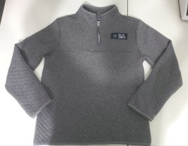 Dallas Cowboys Girls/Womans Gray Quilted 1/4 Zip Sweatshirt Fleece Size L 11-14 - £27.69 GBP