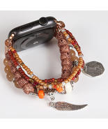 Brown Agate bracelet for apple watch band Boho Charm Bracelet for iWatch - $24.99