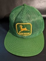 Vintage John Deere Louisville MFG Snapback Rete Cappello Camionista Verde IN USA - £27.82 GBP