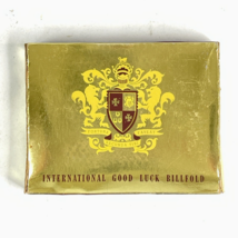 International Good Luck Billfold Vtg Remelon Embossed Vinyl Wallet Promo Inserts - £36.33 GBP