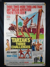 TARZAN&#39;S THREE CHALLENGES-1963-ORIG POSTER-WOODY STRODE FR/G - $86.91
