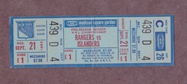 1983-84 New York Rangers vs Islanders Preseason Full Ticket 9/21/83 - £9.86 GBP