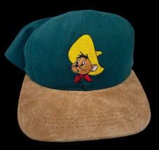 Vintage Speedy Gonzales Hat Suede Brim Snapback USA Cap 1991 90s Acme St... - $37.18