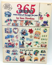 365 Designs By Sam Hawkins Cross Stitch All Through The Year Paperback Book - $9.89