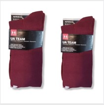 2 Packs Under Armour Team Performance Maroon Long Athletic Socks Men’s XL - £17.36 GBP