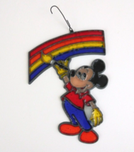 Mickey Mouse Painting Rainbow Window Suncatcher Ornament 5&quot; x 3.5&quot; - £3.86 GBP