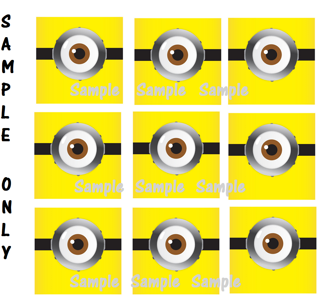 9 Despicable Me Inspired Stickers, Minion Goggles, eyes, party, birthday