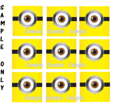 9 Despicable Me Inspired Stickers, Minion Goggles, eyes, party, birthday - $11.99