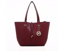 MKF Women&#39;s Large Kent Tote Handbag With Large Cosmetic Pouch-Wine - £53.22 GBP