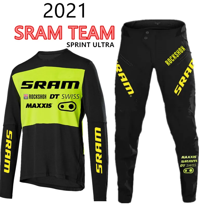 Racing sram pant with jersey sprint ultra mountain bike pant black bicycle pant top bmx thumb200