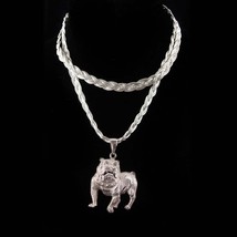 Vintage BULLDOG necklace sterling dog marine College football mascot Figural dog - £122.59 GBP