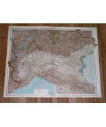 1930  ORIGINAL VINTAGE MAP OF NORTHERN ITALY VENICE MILAN TURIN LOMBARDY - £22.54 GBP