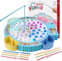 Light Up Fishing Game Toys Rotating Board Game with Music Including 45 Fishes an - £47.63 GBP