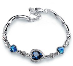 Korean Hot Women&#39;s Classic Heart of Ocean Crystal Bracelet - One item wi... - $2.96
