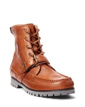 Polo Ralph Lauren Men&#39;s Ranger Boots Polo Tan Grained  Leather 9.5 - $176.72