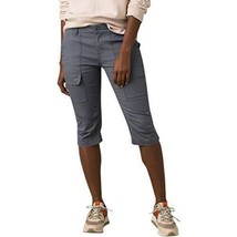 Womens 8 New NWT Gray Hike Shorts Pocket Long UPF 40 Trail Elle Prana Kn... - $98.01