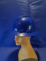 Pyramex Ridgeline Blue Full Brim Hard Hat W/4 Pt Ratchet Susp - $18.69