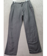 Cubavera Pants Women Medium Gray Linen Pockets Straight Elastic Waist Dr... - £21.88 GBP