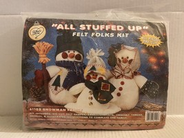 WHAT&#39;S NEW All Stuffed Up Snowman Family Christmas Holiday / Felt Doll D... - $16.82