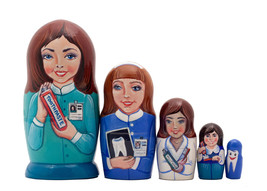 Female Dentist Nesting Doll - 5&quot; w/ 5 Pieces - £47.96 GBP