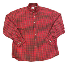 GAP Mens Large Long Sleeve Button Down Shirt Red Plaid Check - £4.75 GBP