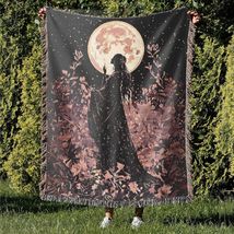 Medieval Witch Woven Blanket Throw Tapestry Mystical Gothic Occult Fanta... - $59.99+