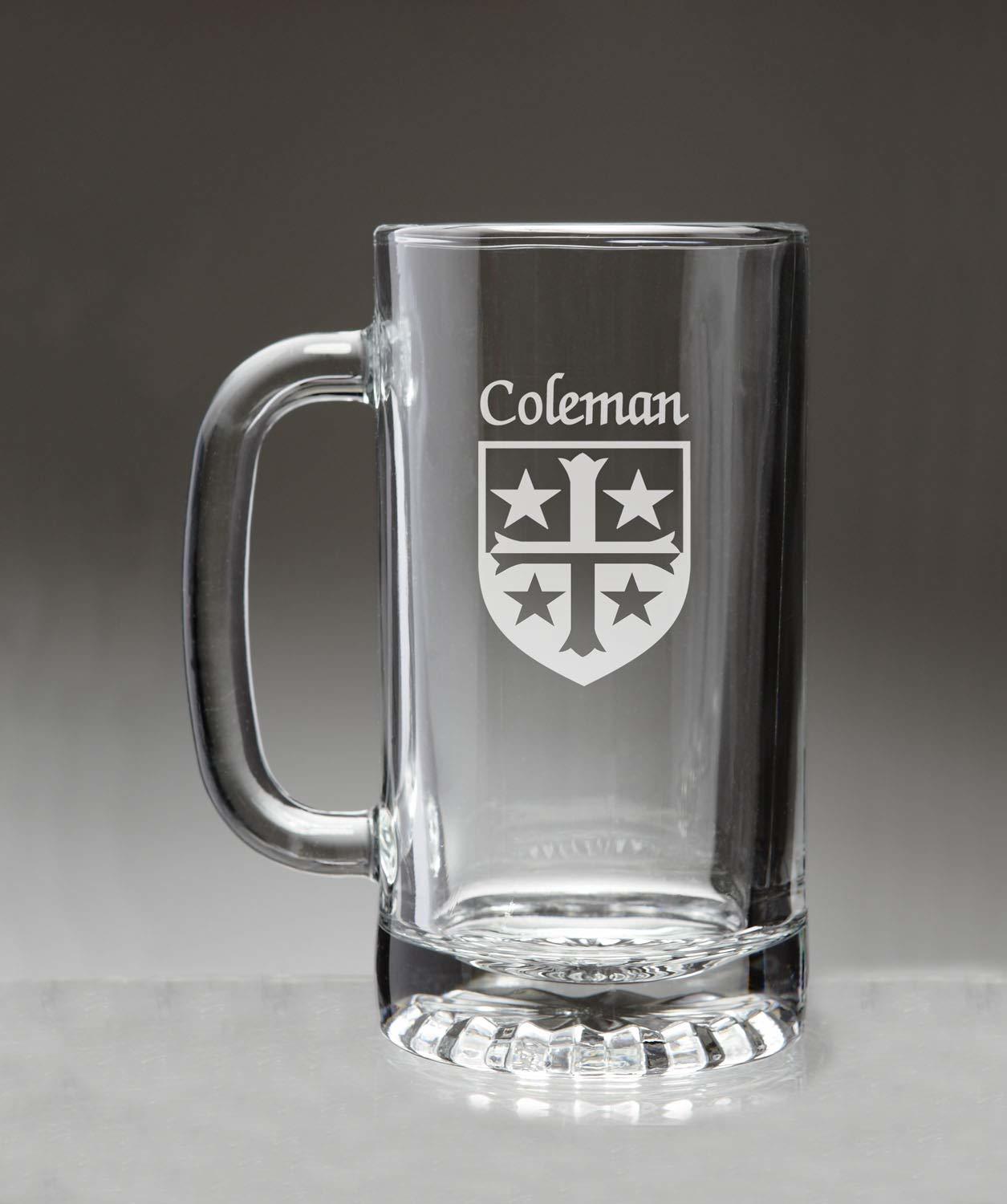 Primary image for Coleman Irish Coat of Arms Glass Beer Mug (Sand Etched)