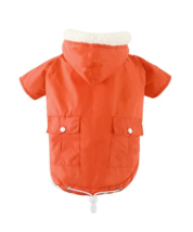 NEW Hi Vis Orange Hooded Dog Coat Fleece Lined Parka Jacket sz L or XL 1... - £8.61 GBP