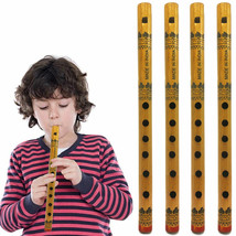 4 Bamboo Flute Wooden C Fipple Transverse 6 Holes Musical Instrument 12.... - £23.97 GBP