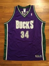 Authentic 2002 Reebok Milwaukee Bucks Ray Allen Road Purple Jersey 56 - £243.77 GBP