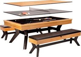 3 in 1 Multi Game Table - Pool + Dining + Ping Pong Table with Storage B... - $3,812.33