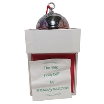 The 1980 Holly Bell by Reed & Barton Silver Plated Christmas Tree Ornament - £70.66 GBP