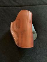 Fits FN 509 9MM 4.0”BBL #1313# Leather Paddle Holster Open Top, R/H, Brown image 7