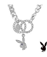 Playboy Bracelet Interlocking Infinity Circles Swarovski Crystal Bunny C... - £23.45 GBP