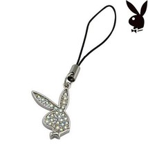 Playboy Cell Phone Charm Bunny Swarovski AB Crystals Mobile Gift Box RARE HTF - £18.64 GBP