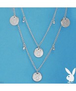 Playboy Necklace Bunny Charms Coin Medallion Swarovski Crystals Long Wra... - £19.66 GBP